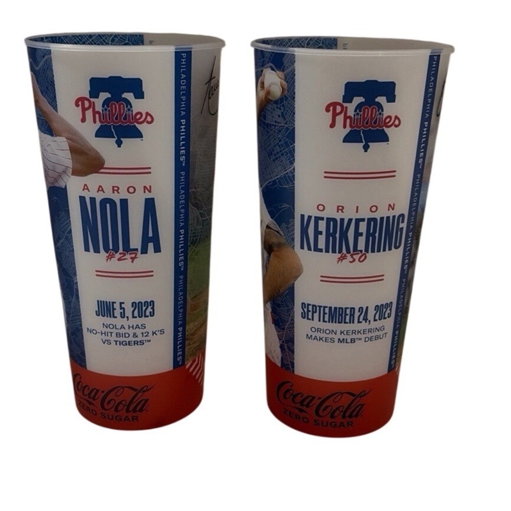 MLB Philadelphia Phillies 2023 Souvenir 44oz Cups AARON NOLA, ‎  ORION KERKERING